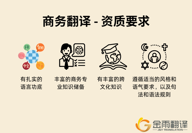 商务翻译 - 资质要求